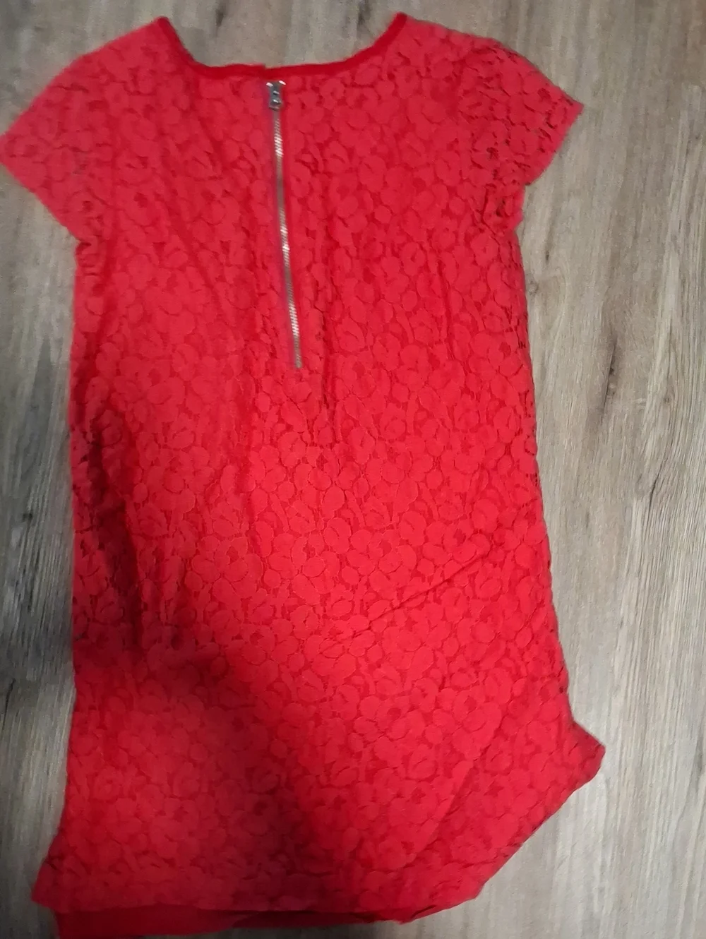 M Girls GAP Red Floral Lace Cap-Sleeve Dress